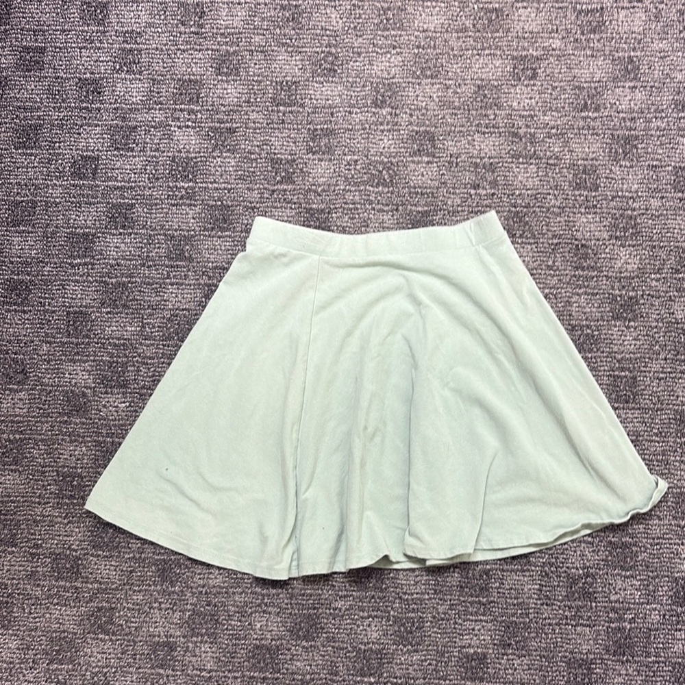 Forever 21 Green A-Line Skater Skirt Casual Resort Wear